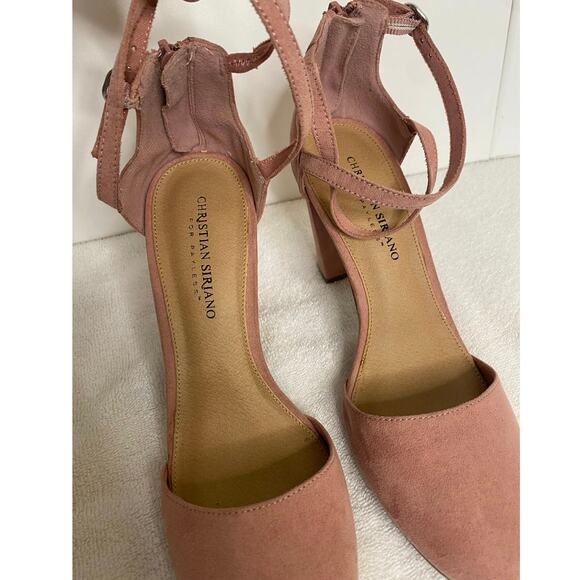 Christian Siriano Pink Suede Closed Toe Heels w/ Zipper - Size 8 1/2 - Picture 6 of 9